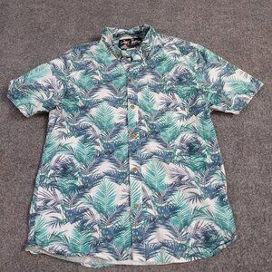 The Nutter Mens Shirt M Blue Floral Hawaiian Aloha Made in USA